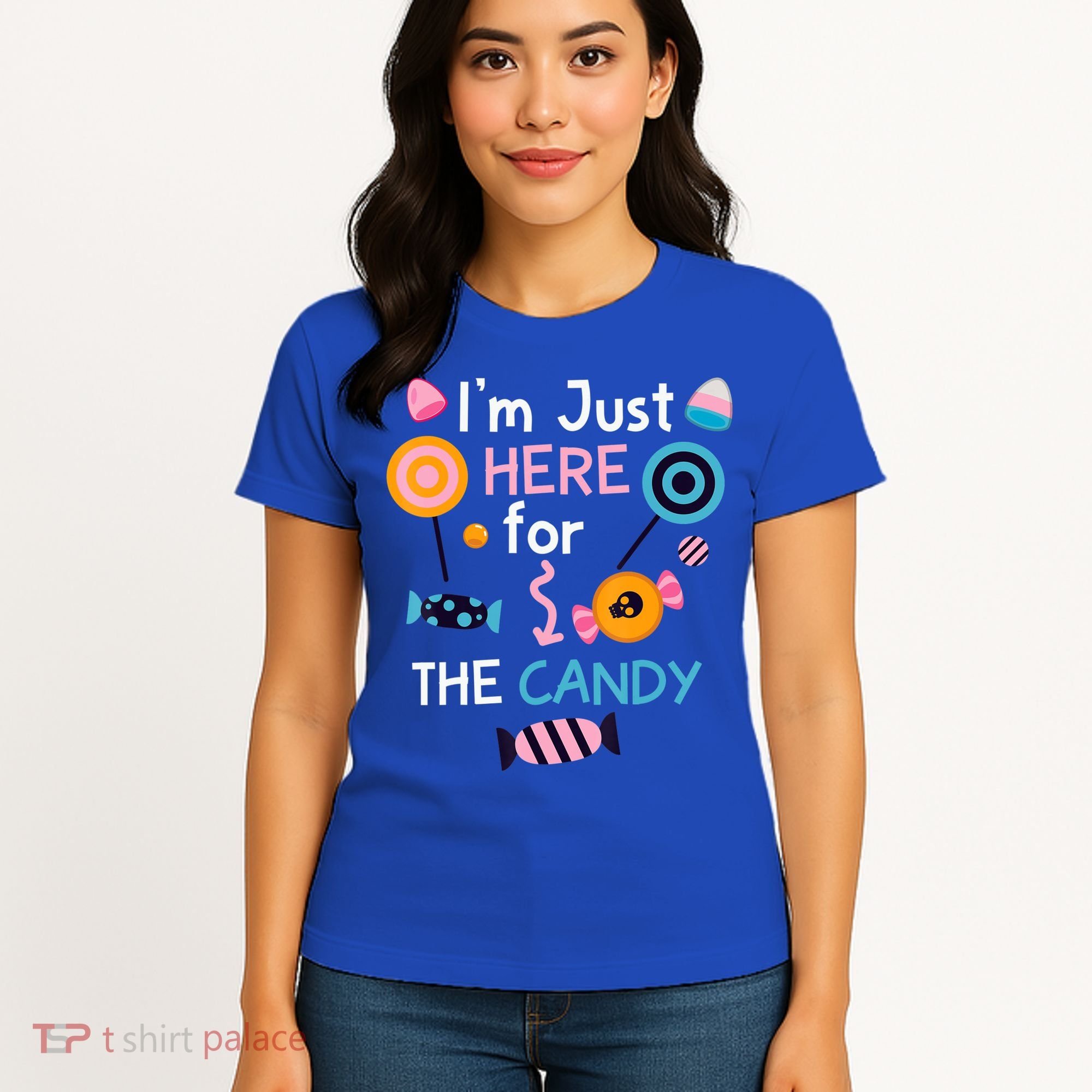 I'm Just Here For The Candy Cute Halloween Candy Party Women's T-Shirt