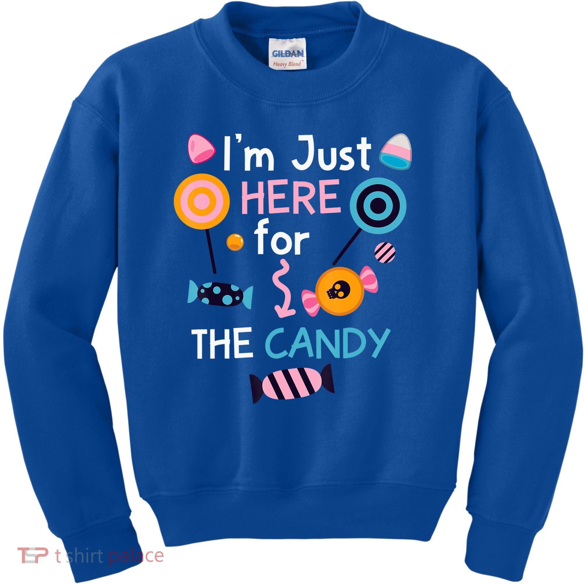 I'm Just Here For The Candy Cute Halloween Candy Party Kids Sweatshirt