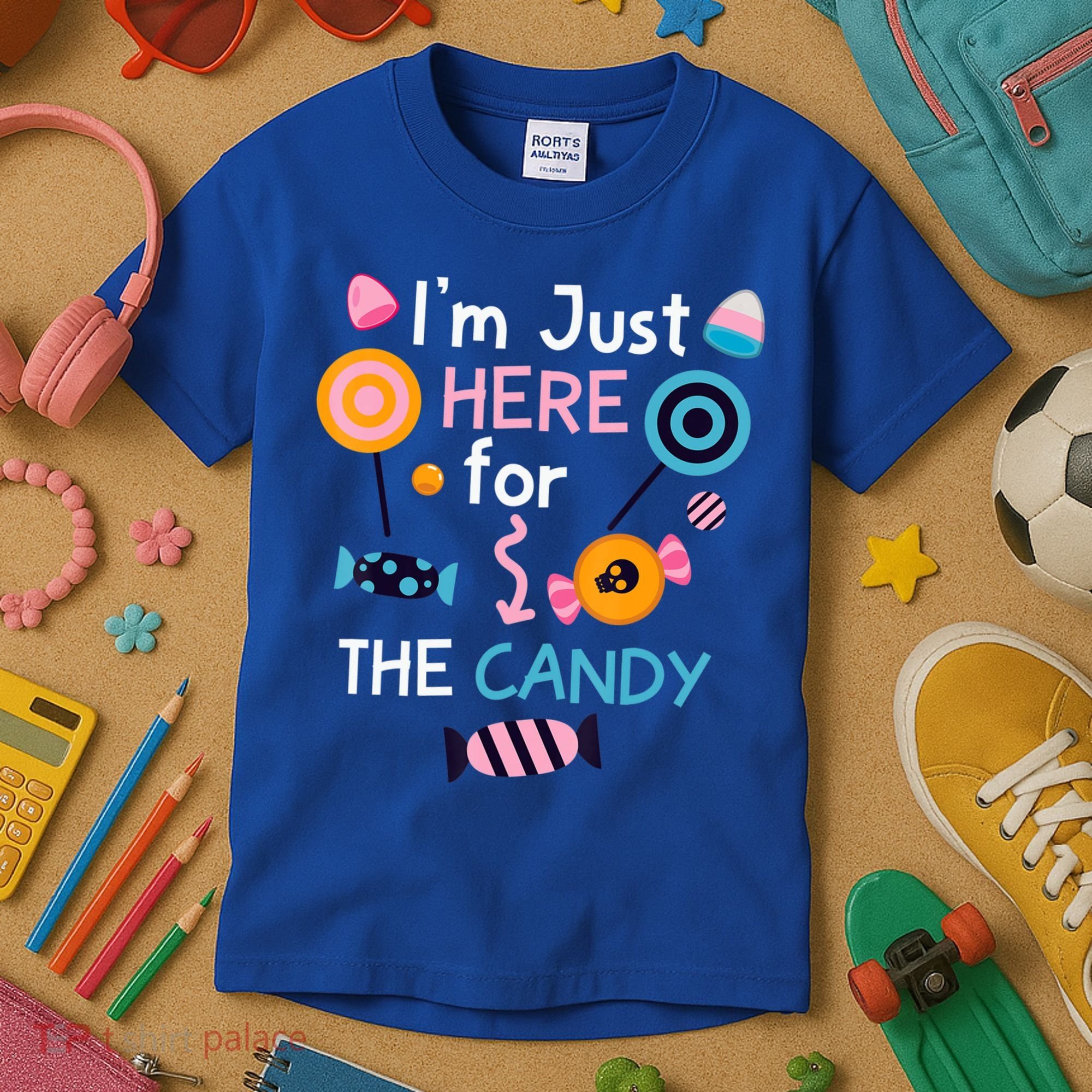 I'm Just Here For The Candy Cute Halloween Candy Party Kids T-Shirt