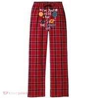 I'm Just Here For The Candy Cute Halloween Candy Party Women's Flannel Plaid Pajama Pants thumb 0
