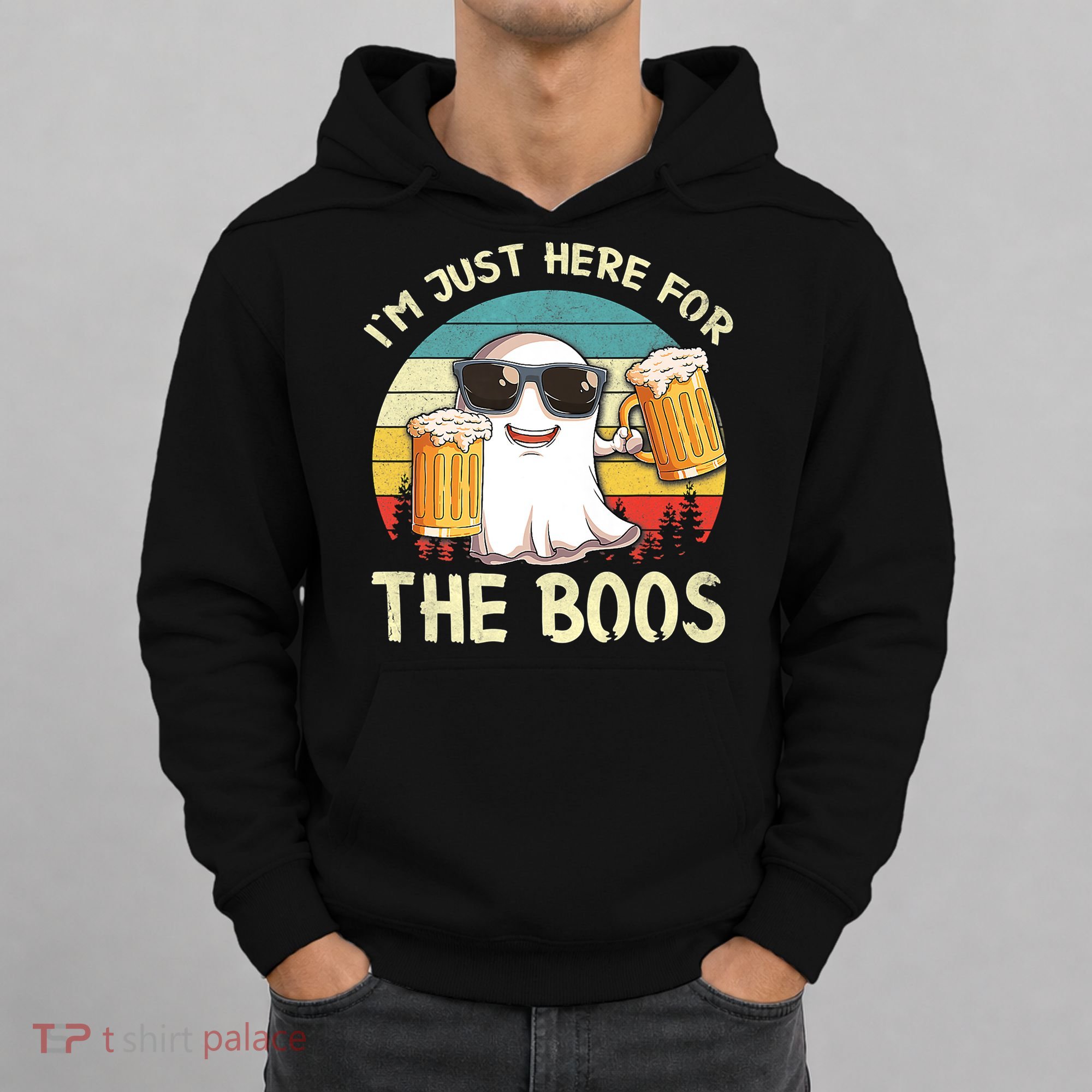 I'm Just Here For The Boos Funny Halloween Beer Lovers Drink Hoodie