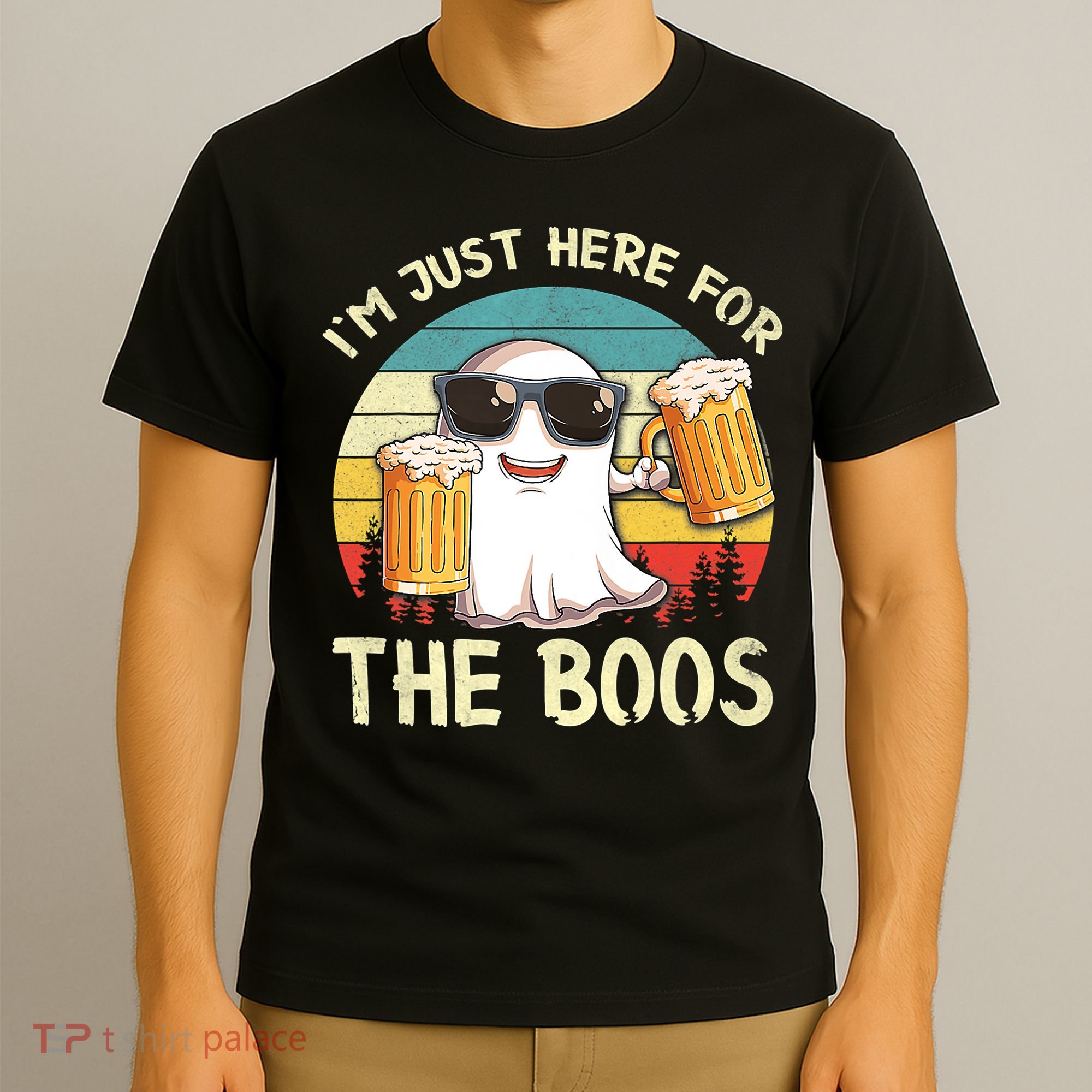 I'm Just Here For The Boos Funny Halloween Beer Lovers Drink T-Shirt
