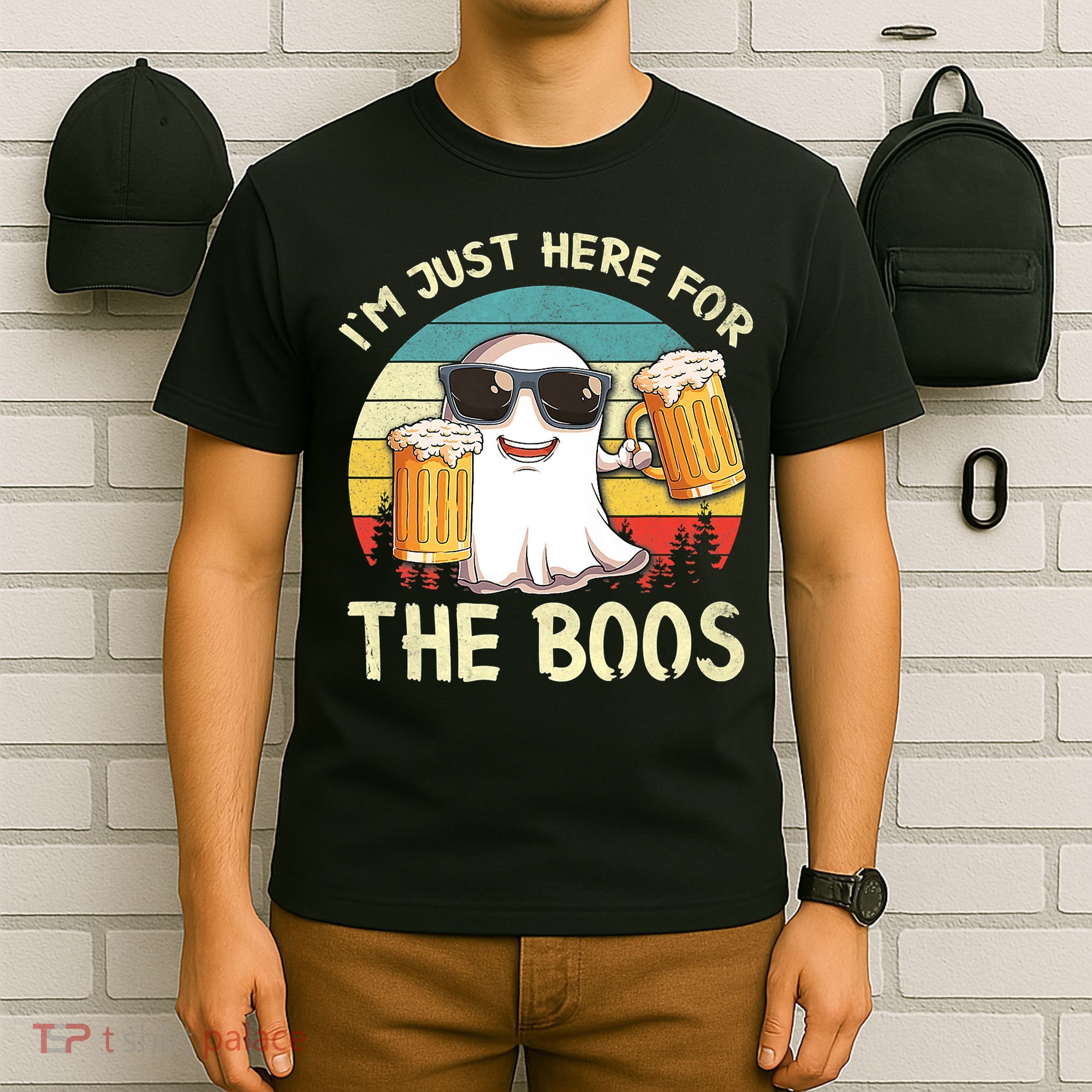 I'm Just Here For The Boos Funny Halloween Beer Lovers Drink T-Shirt