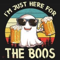 I'm Just Here For The Boos Funny Halloween Beer Lovers Drink T-Shirt thumb 7