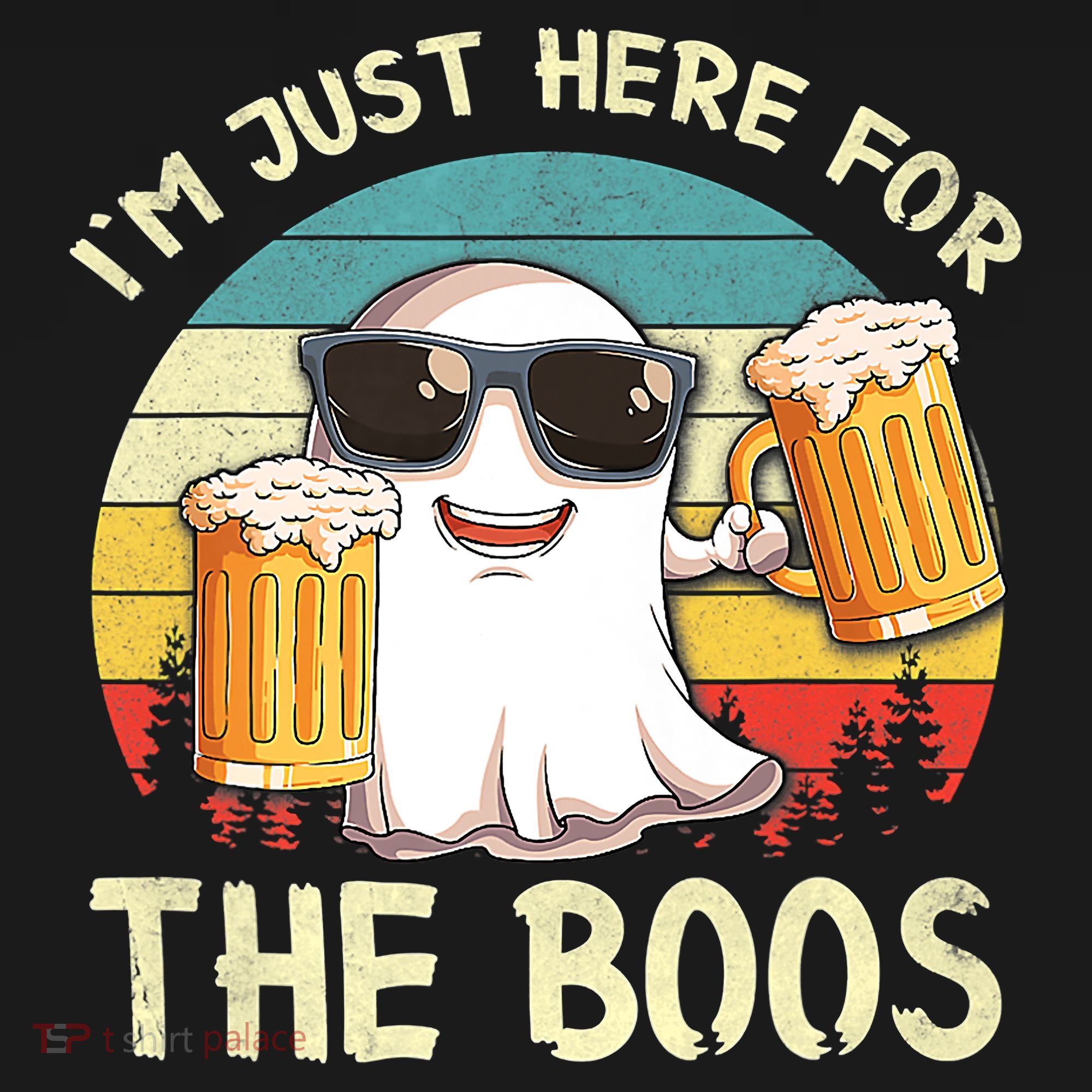 I'm Just Here For The Boos Funny Halloween Beer Lovers Drink T-Shirt