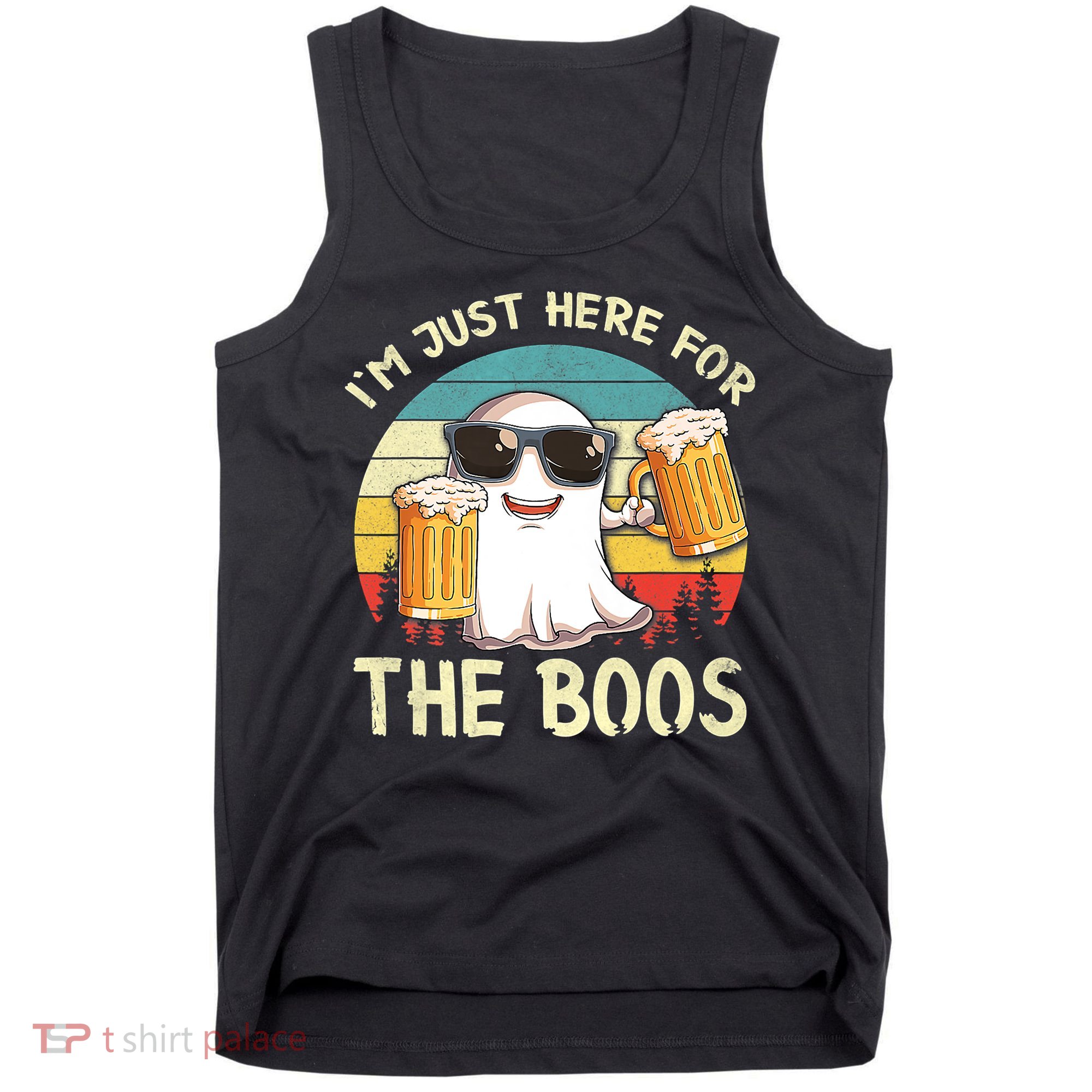 I'm Just Here For The Boos Funny Halloween Beer Lovers Drink Tank Top