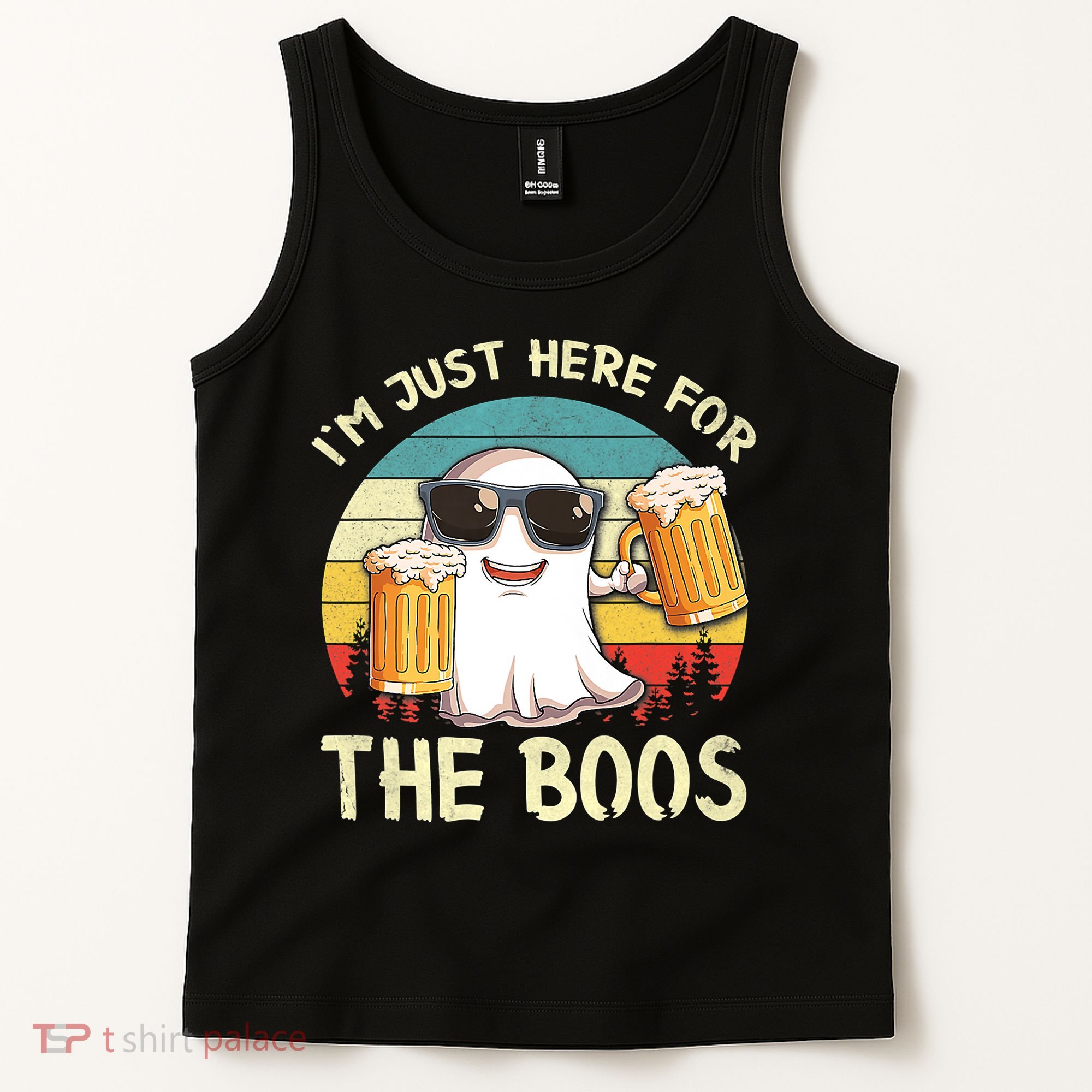 I'm Just Here For The Boos Funny Halloween Beer Lovers Drink Tank Top