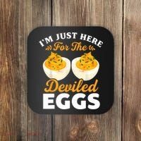 IM Just Here For The Deviled Eggs Coaster thumb 0