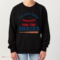 IM Just Here For The Snacks Funny Baseball Season Softball Women's Sweatshirt thumb 0