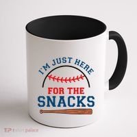 IM Just Here For The Snacks Funny Baseball Season Softball Coffee Mug thumb 1
