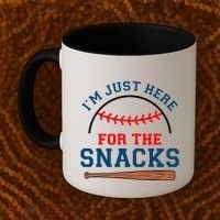 IM Just Here For The Snacks Funny Baseball Season Softball Coffee Mug thumb 2