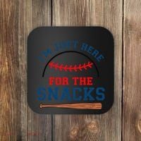 IM Just Here For The Snacks Funny Baseball Season Softball Coaster thumb 0