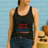 IM Just Here For The Snacks Funny Baseball Season Softball Women's Tank Top thumb 2