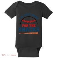 IM Just Here For The Snacks Funny Baseball Season Softball Baby Bodysuit thumb 0