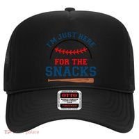 IM Just Here For The Snacks Funny Baseball Season Softball Hat thumb 0