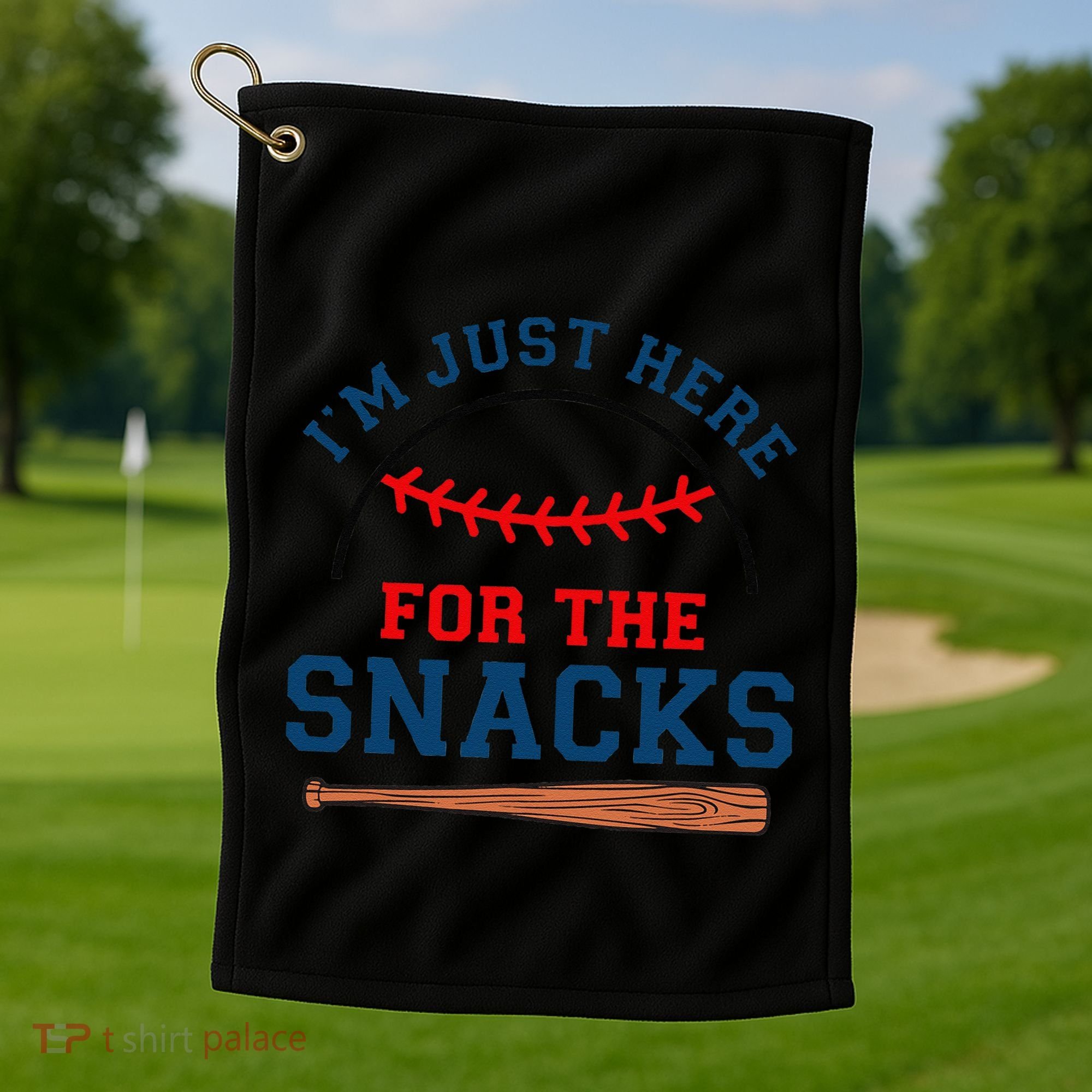 IM Just Here For The Snacks Funny Baseball Season Softball Golf Towel