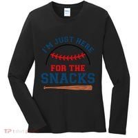IM Just Here For The Snacks Funny Baseball Season Softball Women's Long Sleeve Shirt thumb 0