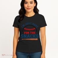 IM Just Here For The Snacks Funny Baseball Season Softball Women's T-Shirt thumb 4