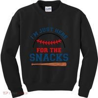 IM Just Here For The Snacks Funny Baseball Season Softball Kids Sweatshirt thumb 0