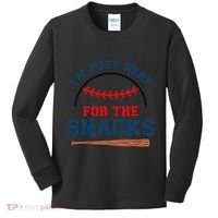 IM Just Here For The Snacks Funny Baseball Season Softball Kids Long Sleeve Shirt thumb 0