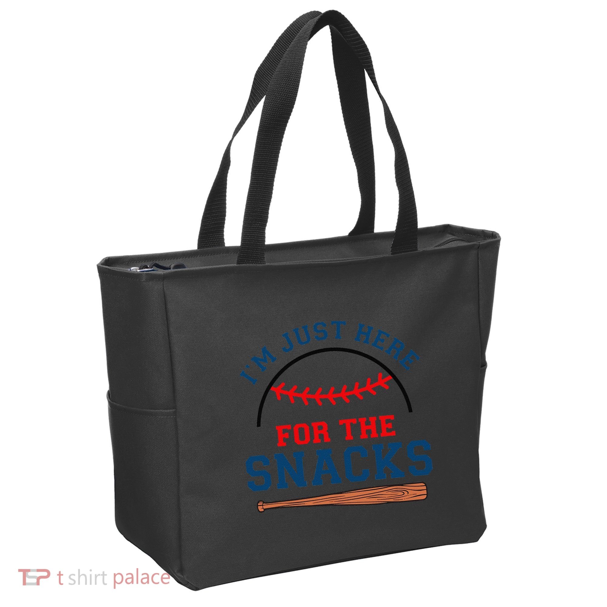 IM Just Here For The Snacks Funny Baseball Season Softball Tote Bag