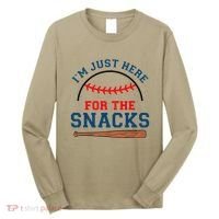 IM Just Here For The Snacks Funny Baseball Season Softball Long Sleeve Shirt thumb 0
