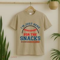 IM Just Here For The Snacks Funny Baseball Season Softball T-Shirt thumb 2