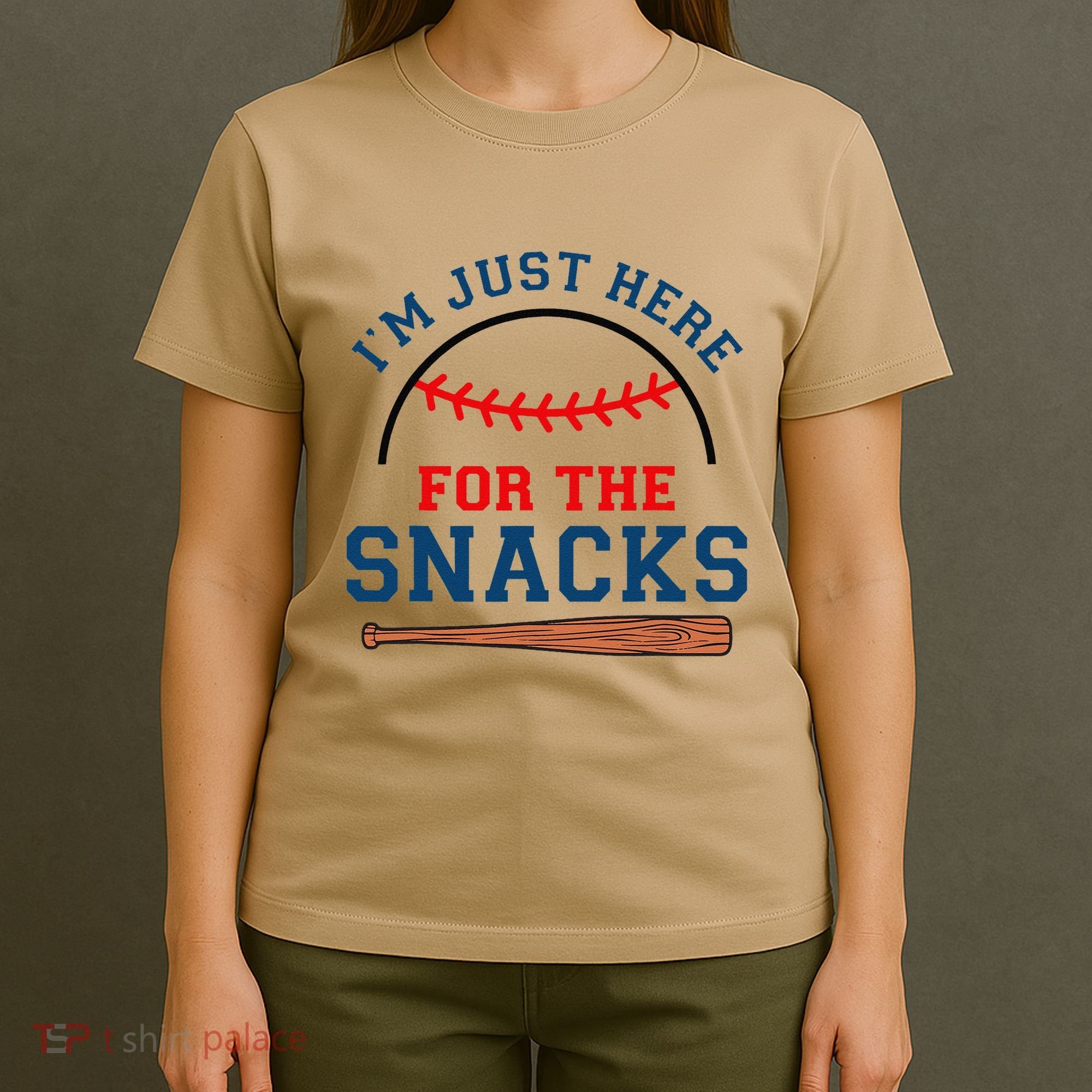 IM Just Here For The Snacks Funny Baseball Season Softball T-Shirt