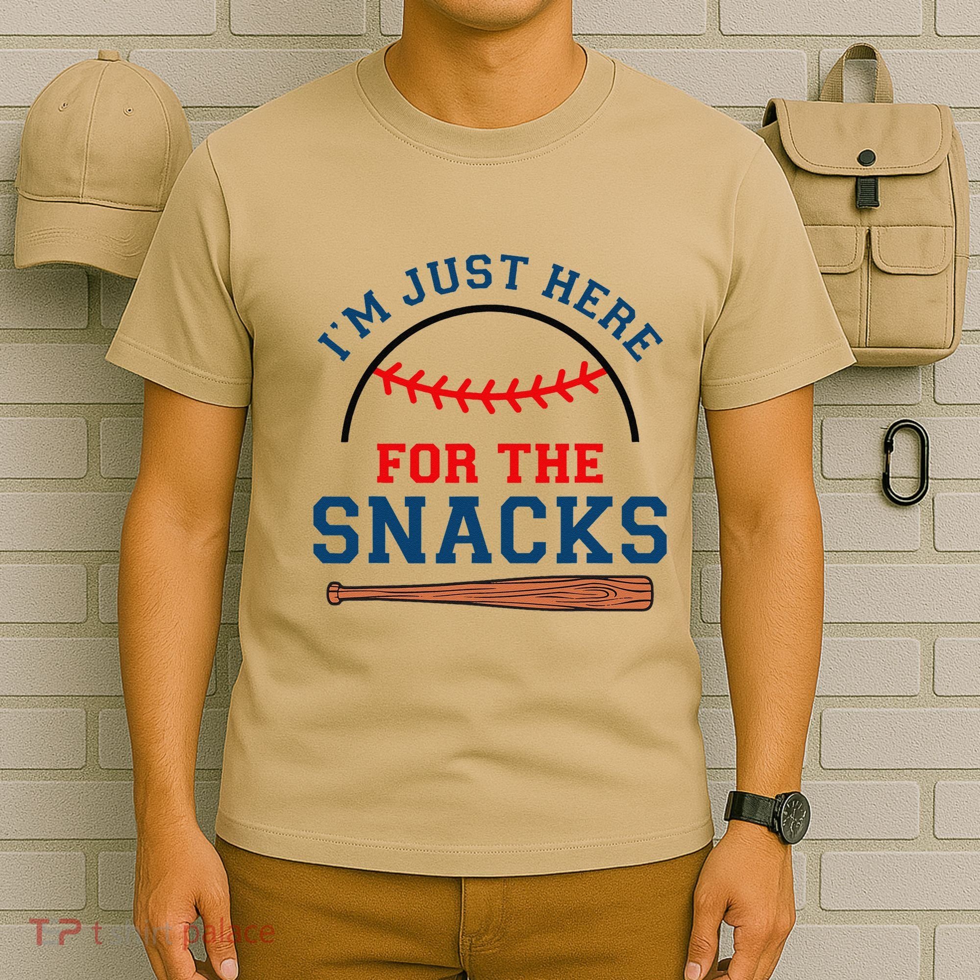 IM Just Here For The Snacks Funny Baseball Season Softball T-Shirt