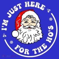 I'm Just Here For The Hos Funny Christmas Santa Xmas Gift Polo thumb 2