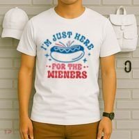 Im Just Here For The Wieners 4th Of July Hot Dogs T-Shirt thumb 6