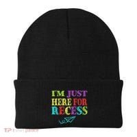 IM Just Here For Recess Funny Back To School Beanie thumb 0