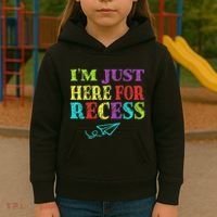 IM Just Here For Recess Funny Back To School Kids Hoodie thumb 3