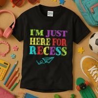 IM Just Here For Recess Funny Back To School Kids T-Shirt thumb 3