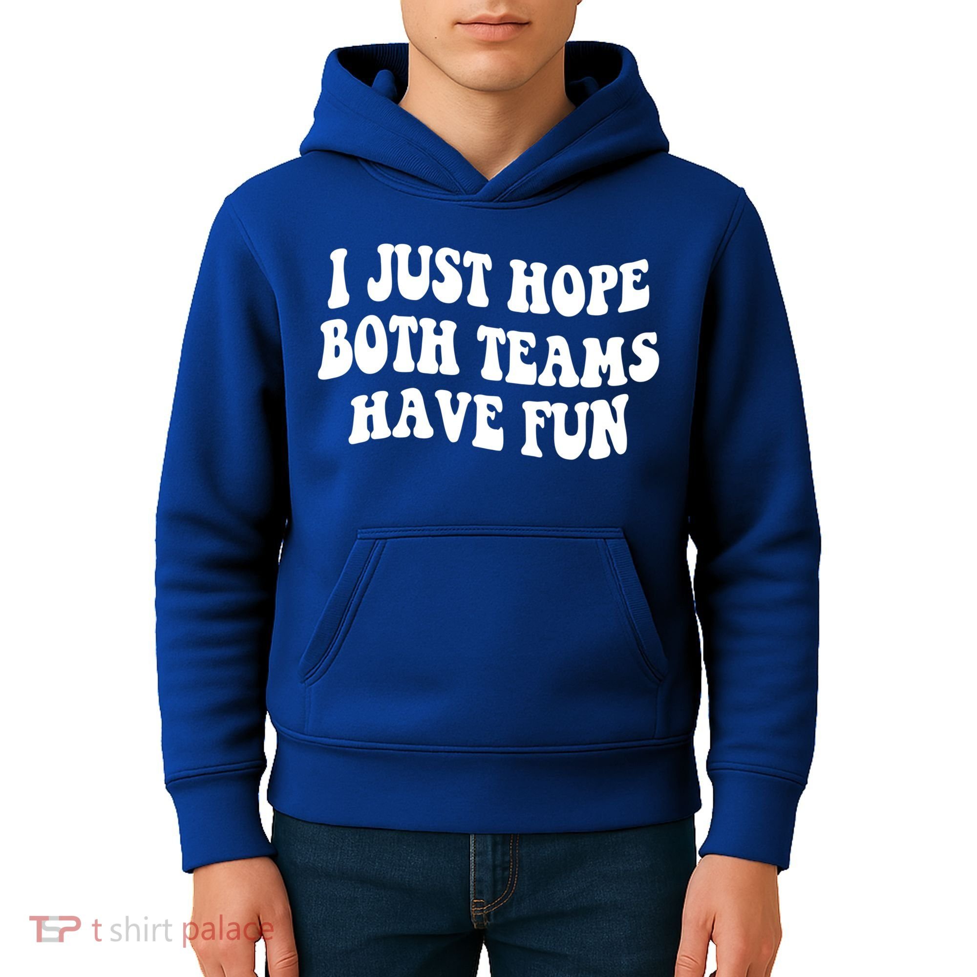 I Just Hope Both Teams Have Fun Gift Game Day Sports Fan Gift Kids Hoodie