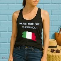 Im Just Here For The Ravioli Funny Italian Humor Italy Food Women's Tank Top thumb 2