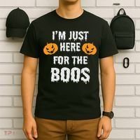 I'm Just Here For The Boos Pumpkin Halloween Day T-Shirt thumb 6