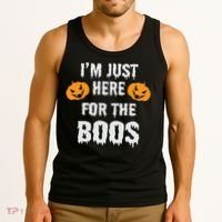 I'm Just Here For The Boos Pumpkin Halloween Day Tank Top thumb 3