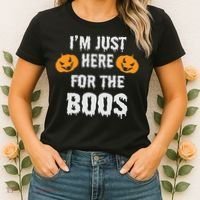 I'm Just Here For The Boos Pumpkin Halloween Day Women's T-Shirt thumb 2