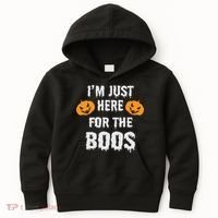 I'm Just Here For The Boos Pumpkin Halloween Day Kids Hoodie thumb 0