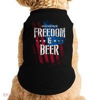 Im Just Here For The Freedom And Beer Funny Patriotic Gift Doggie Tank thumb 0