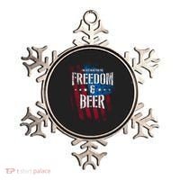 Im Just Here For The Freedom And Beer Funny Patriotic Gift Ornament thumb 0