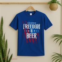 Im Just Here For The Freedom And Beer Funny Patriotic Gift T-Shirt thumb 2