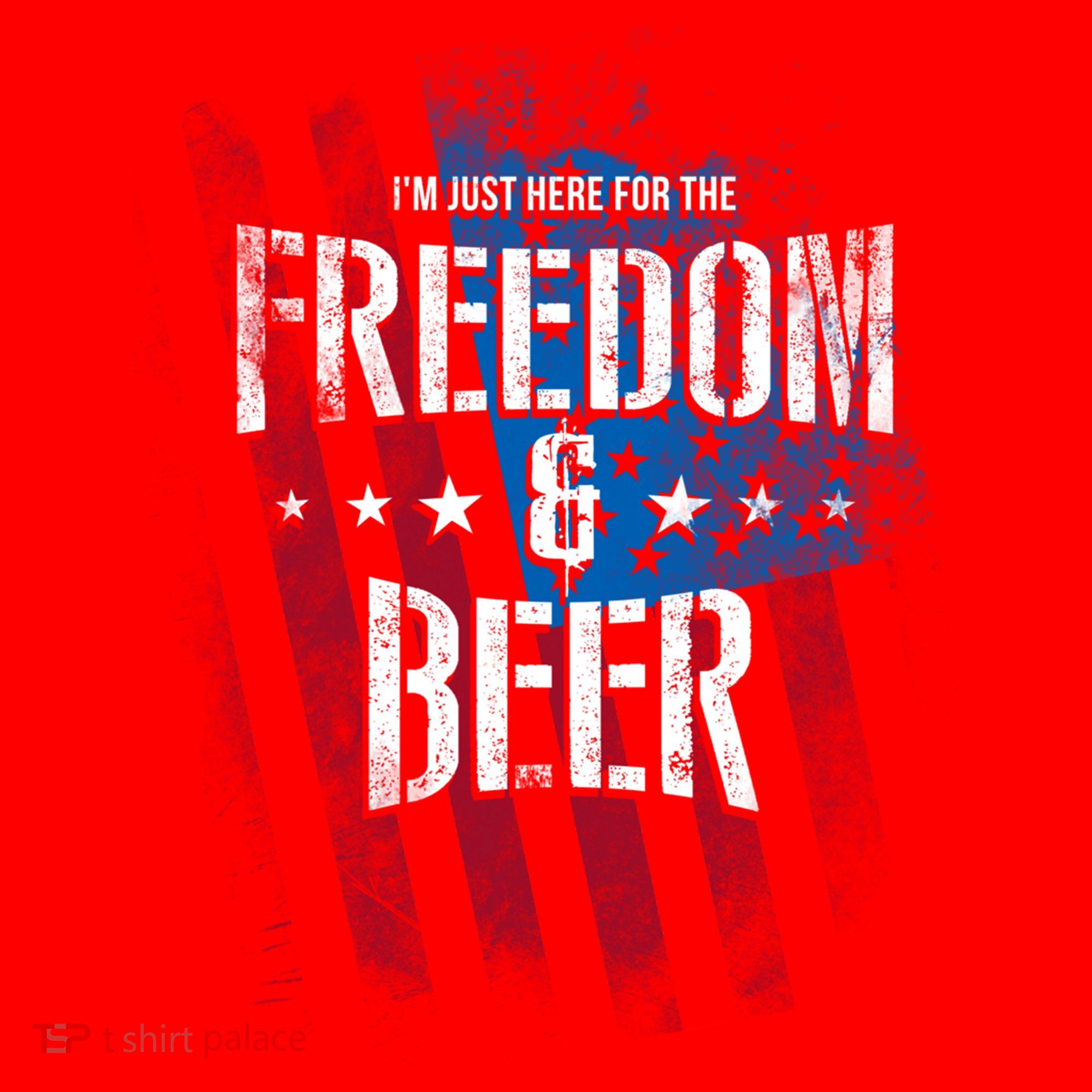 Im Just Here For The Freedom And Beer Funny Patriotic Gift Santa Hat