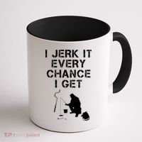 I Jerk It Every Chance I Get Funny Fishing Coffee Mug thumb 1