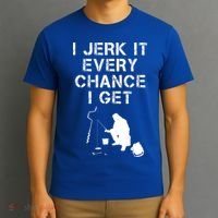 I Jerk It Every Chance I Get Funny Fishing T-Shirt thumb 3