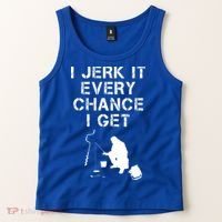 I Jerk It Every Chance I Get Funny Fishing Tank Top thumb 2