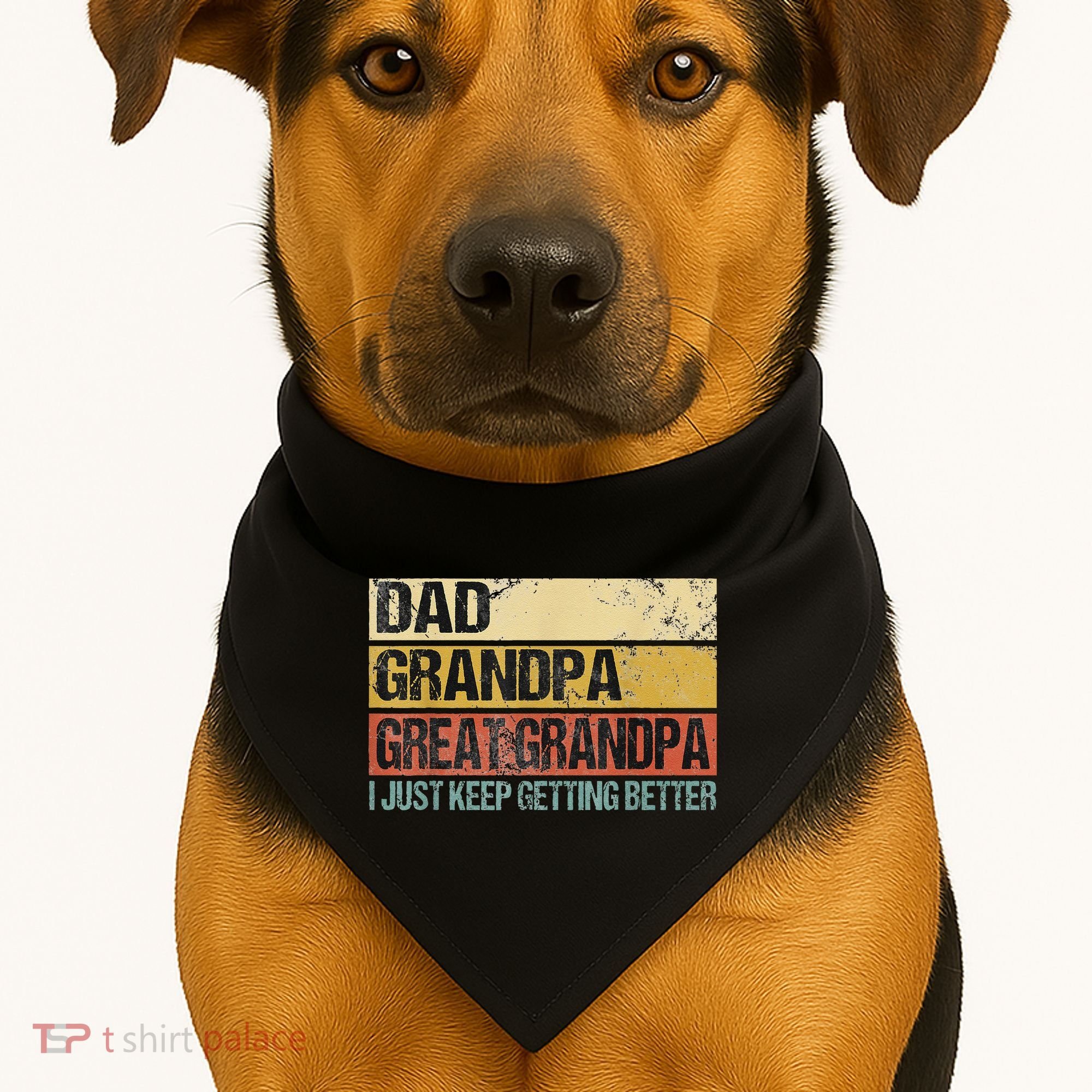 I Just Keep Getting Better Dad Grandpa Great Grandpa USA-Made Doggie Bandana