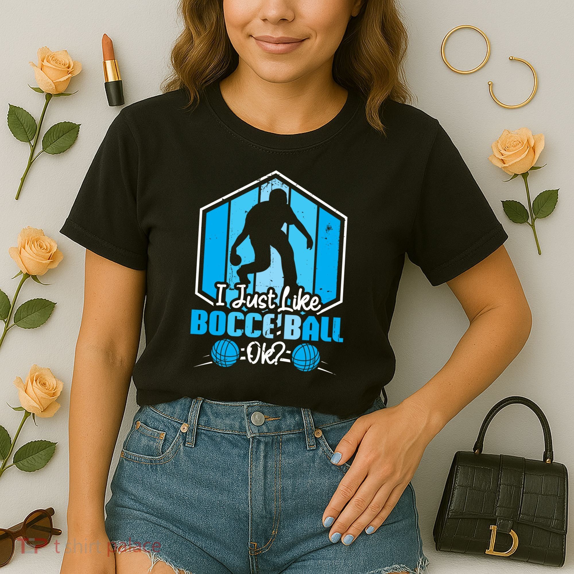 I Just Like Bocce Ball Ok? Bocce Ball Gift Comfort Colors Boxy T-Shirt