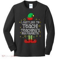 I Just Like To Teach, Teaching's My Favorite Elves Christmas Kids Long Sleeve Shirt thumb 0